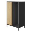 Mimizan Ντουλάπα Χαμηλή 75x45x122εκ. Helvezia Oak/black