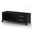Moon Έπιπλο Τηλεόρασης 119x40x43,5εκ. Μαύρο ματ με Ροδάκια