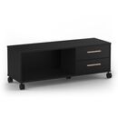 Moon Έπιπλο Τηλεόρασης 119x40x43,5εκ. Μαύρο ματ με Ροδάκια