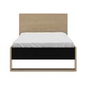 Nael Κρεβάτι Μονό 100x195x80εκ. (  για Στρώμα 90x200εκ. ) Rookwood oak / Μαύρο