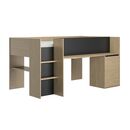 Nael Κρεβάτι Πολυμορφικό 205x133x107εκ. Rookwood oak / Μαύρο