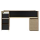 Nael Κρεβάτι Πολυμορφικό 205x133x107εκ. Rookwood oak / Μαύρο
