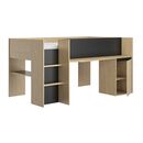 Nael Κρεβάτι Πολυμορφικό 205x133x107εκ. Rookwood oak / Μαύρο