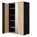 Duplex Ντουλάπα με 2 Πόρτες και Καθρέφτη 130x61x200εκ. Black/natural Chestnut