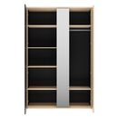 Duplex Ντουλάπα με 2 Πόρτες και Καθρέφτη 130x61x200εκ. Black/natural Chestnut