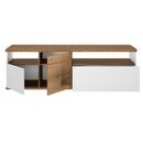 Otello Έπιπλο Τηλεόρασης 182x47x57εκ. Helvezia oak / Λευκό