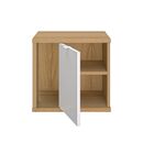 Otello Κομοδίνο με μία Πόρτα 45x35x42εκ. Helvezia oak / Λευκό