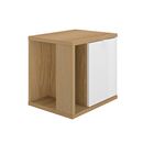 Otello Κομοδίνο με μία Πόρτα 45x35x42εκ. Helvezia oak / Λευκό