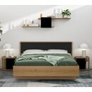Otello Κρεβάτι Διπλό 180x93x204εκ. ( για Στρώμα 160x200εκ.) Helvezia oak / Μαύρο