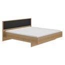 Otello Κρεβάτι Υπέρδιπλο 200x93x204εκ. ( για Στρώμα 180x200εκ.) Helvezia oak / Μαύρο