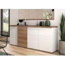 Otello Μπουφές με 4 Πόρτες και 1 Συρτάρι 208x47x87εκ. Helvezia oak / Λευκό