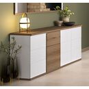 Otello Μπουφές με 4 Πόρτες και 1 Συρτάρι 208x47x87εκ. Helvezia oak / Λευκό