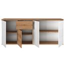 Otello Μπουφές με 4 Πόρτες και 1 Συρτάρι 208x47x87εκ. Helvezia oak / Λευκό