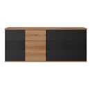 Otello Μπουφές με 4 Πόρτες και 1 Συρτάρι 208x47x87εκ. Helvezia oak / Μαύρο