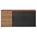 Otello Μπουφές με 3 Πόρτες και 1 Συρτάρι 180x47x87εκ.  Helvezia oak / Μαύρο