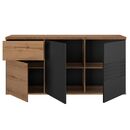 Otello Μπουφές με 3 Πόρτες και 1 Συρτάρι 180x47x87εκ.  Helvezia oak / Μαύρο