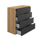 Otello Συρταριέρα με 4 Συρτάρια 106x45x103εκ. Helvezia oak / Μαύρο