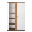 Otello Βιτρίνα με δυο Πόρτες 110x45x178εκ. Helvezia oak / Λευκό