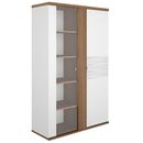 Otello Βιτρίνα με δυο Πόρτες 110x45x178εκ. Helvezia oak / Λευκό