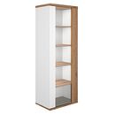 Otello Βιτρίνα με μία Πόρτα 64x45x178εκ. Helvezia oak / Λευκό
