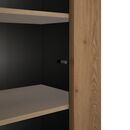 Otello Βιτρίνα με μία Πόρτα 64x45x178εκ. Helvezia oak / Μαύρο
