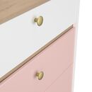 Romy Συρταριέρα με 3 Συρτάρια 81x45x82εκ. Λευκό / ροζ / Blond oak