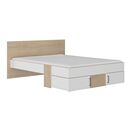 Swivel Κρεβάτι Διπλό με Αποθηκευτικούς Χώρους 160x194εκ. ( για Στρώμα 140x190εκ. ) Blond oak / Λευκό