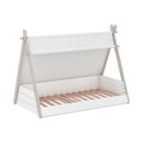 Totem Παιδικό Κρεβάτι  220x110x140εκ. ( για Στρώμα 90x200εκ. ) Brushed oak / Λευκό  με Τάβλες Στήριξης Στρώματος