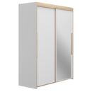 Tulle Ντουλάπα με δύο Συρόμενες Πόρτες 153x60x200εκ. Λευκό / Blond oak