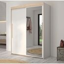 Tulle Ντουλάπα με δύο Συρόμενες Πόρτες 153x60x200εκ. Λευκό / Blond oak