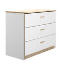 Tulle Συρταριέρα με Τρία Συρτάρια 92x45x76εκ.  Λευκό / Blond oak