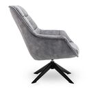 Volter Πολυθρόνα Περιστρεφόμενη 80x98x98εκ. Light Grey Velvet
