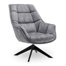 Volter Πολυθρόνα Περιστρεφόμενη 80x98x98εκ. Light Grey Velvet