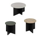 Craft σετ 3 Τραπεζάκια Σαλονιού 160x70x42/38εκ. Μαύρο / Artisan oak / Πράσινο / Grege
