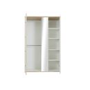 Matis Ντουλάπα με 2 Πόρτες και Καθρέφτη 130x60x202εκ. Natural Chestnut / Λευκό