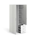 Space Ντουλάπα με 2 Πόρτες και 3 Συρτάρια 77,6x49,5x175,4εκ. Λευκό