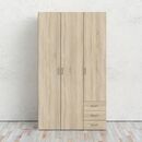 Space Ντουλάπα με 3 Πόρτες και 3 Συρτάρια 115,8x49,5x200,4εκ. Δρυς