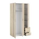 Space Ντουλάπα με 3 Πόρτες και 3 Συρτάρια 115,8x49,5x200,4εκ. Δρυς