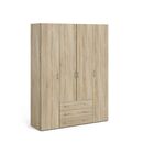 Space Ντουλάπα με 4 Πόρτες και 3 Συρτάρια 154x49,5x200,4εκ. Δρυς