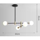 Se21-ha-4 Haruto Black and Gold Pendant Opal 83x45cm  E27*4  max 60w Ip20  2 Years Warranty