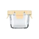 Estia Φαγητοδοχειο Click&seal Γυαλινο 160ml 18.9x14.5x6.7cm με Καπακι Πλαστικο Ivory