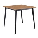 Vidal Τραπέζι Μέταλλο Βαφή Μαύρο, Επιφάνεια 80x80cm/16mm Contract Sliq Beech
