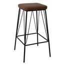Panton Σκαμπό Bar, Μέταλλο Βαφή Μαύρο, pu Απόχρωση Vintage Brown
