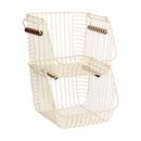 Estia Καλαθι Οργανωσης Allure Μεταλλικο 26.5x29.5x21.5cm Στοιβαζομενο Ivory