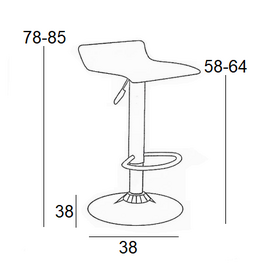 Σκαμπό Μπάρ 2τμχ Bar3 Κρεμ pvc 38x38x85εκ.