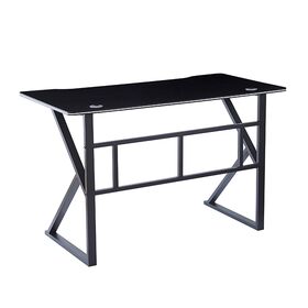 Γραφειο 120x60x75εκ.μαυρο Mdf/μαυρο Μεταλλικο