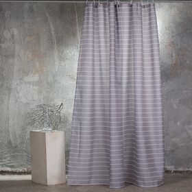 Κουρτινα Μπανιου 180x180 Stripe Grey 180(π) x 180(υ)