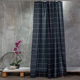 Κουρτινα Μπανιου 180x180 Check Black 180(π) x 180(υ)