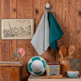 Πετσετες Κουζινας σετ 2 Τεμαχιων Carrot Teal 45x65