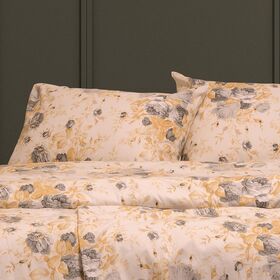 Σεντονι (Σετ 2 Τεμ.) 120χ200+30 Peonia Grey Winter Line Mini(λ) 120x200+30